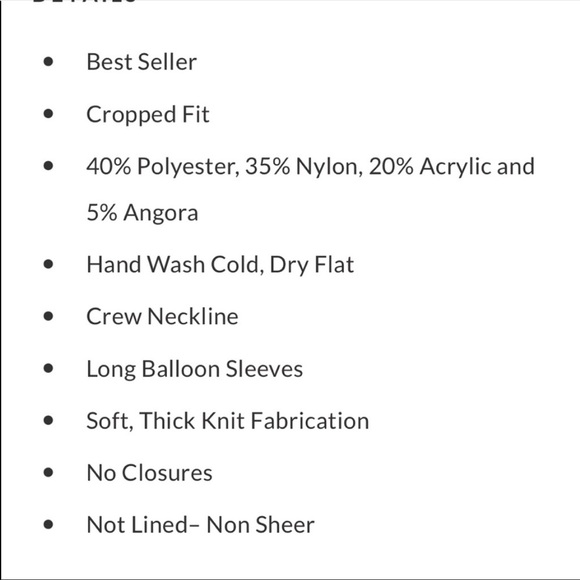 NWOT Cropped Sweater - Picture 9 of 9